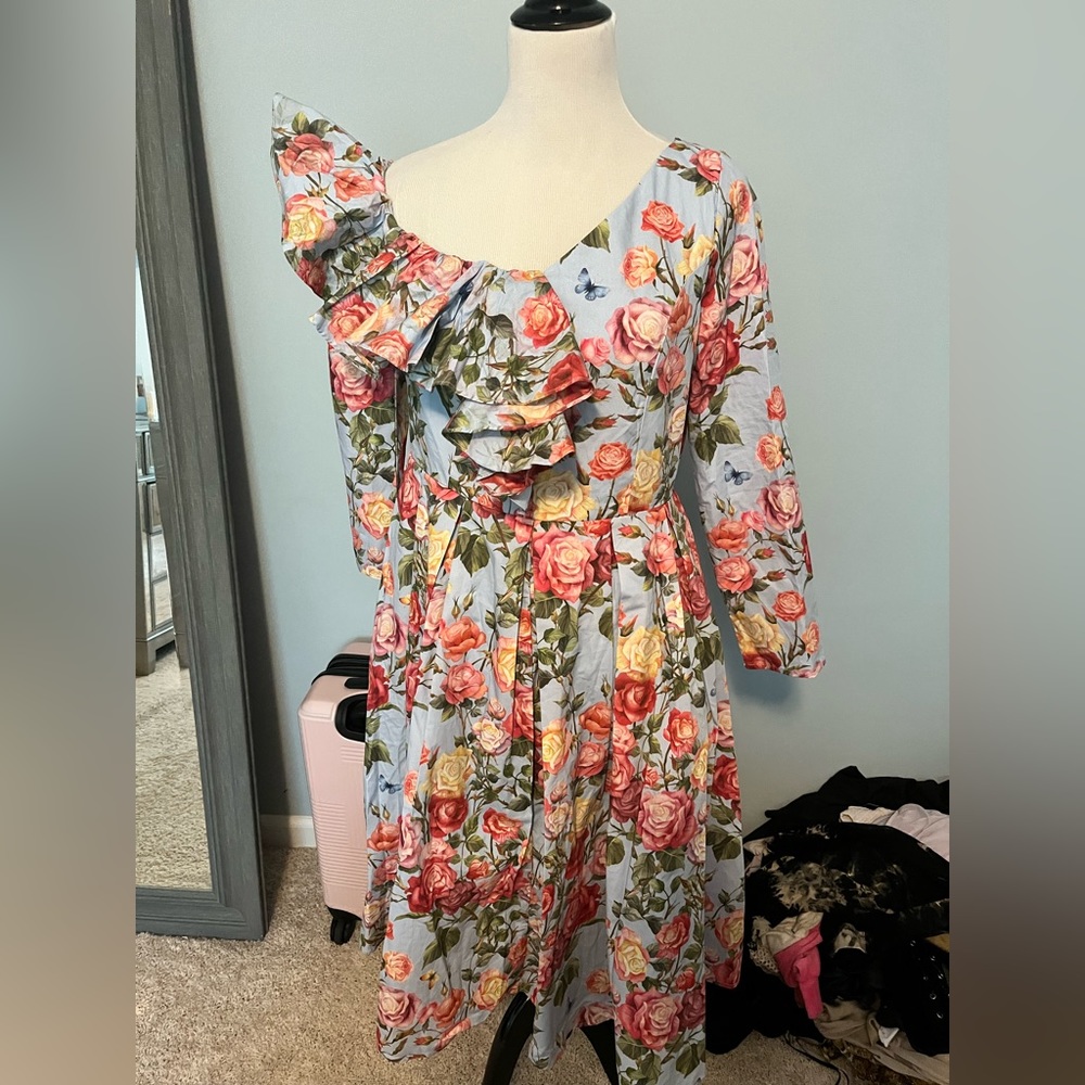 NWT By Egreis floral dress sz L